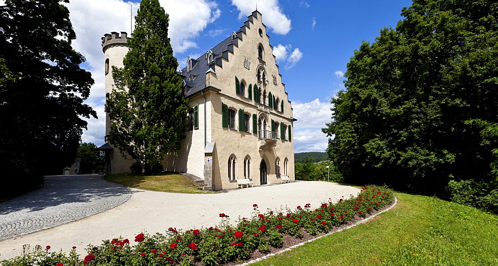 Schloss Rosenau Palace with park, Coburg, Upper Franconia, Bavaria, Germany, Europe