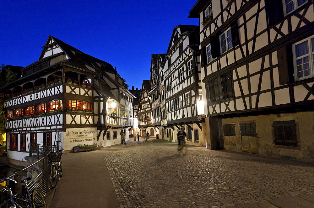 Half-timbered houses in the district of La Petite France, Strasbourg, Ill, Alsace, France, Europe