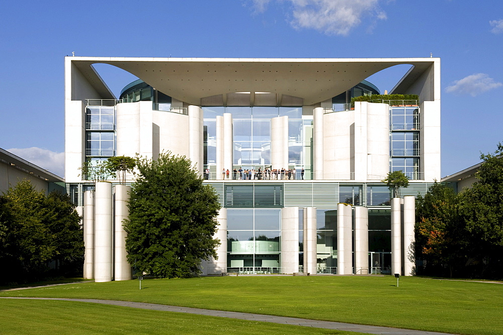 View from the garden, Bundeskanzleramt Federal Chancellery, Berlin, Germany, Europe