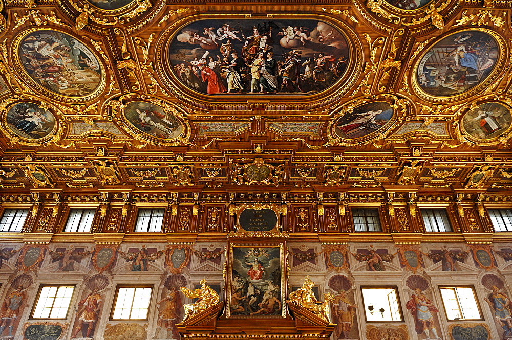 Golden Hall, 1643, in the town hall, Augsburg, Bavaria, Germany, Europe