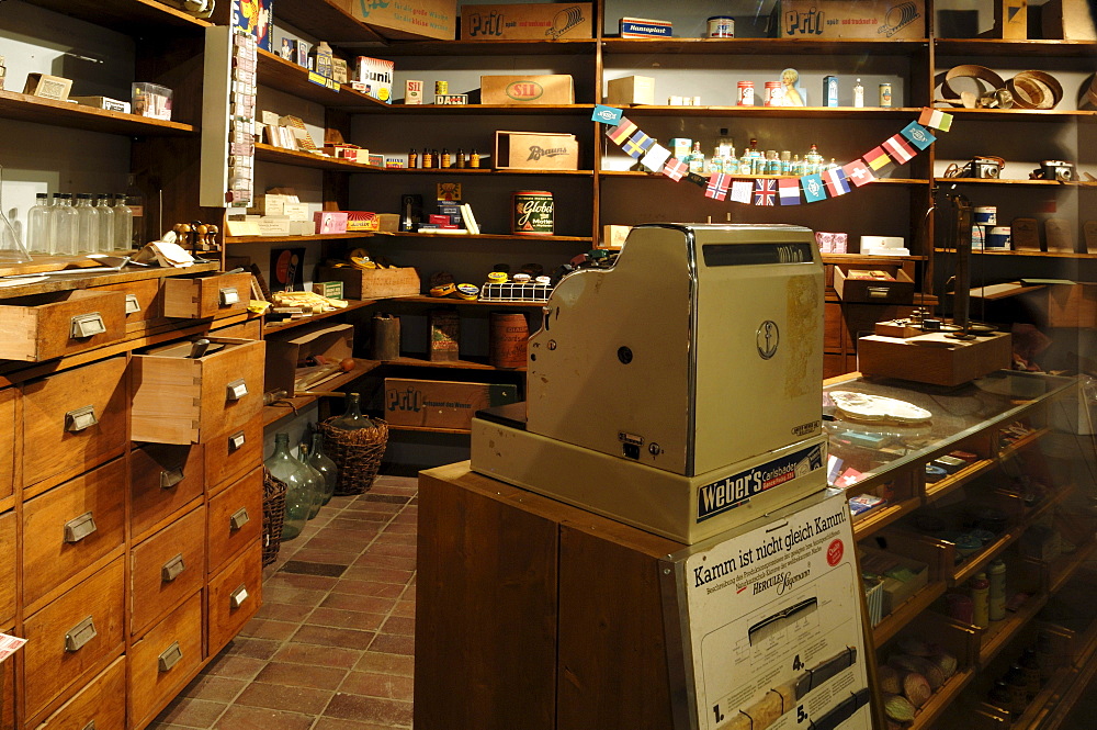 Chemist from the 1950s, 1950s Exhibition 2010-2011, German Salt Museum, Suelfmeisterstrasse 1, Lueneburg, Lower Saxony, Germany, Europe