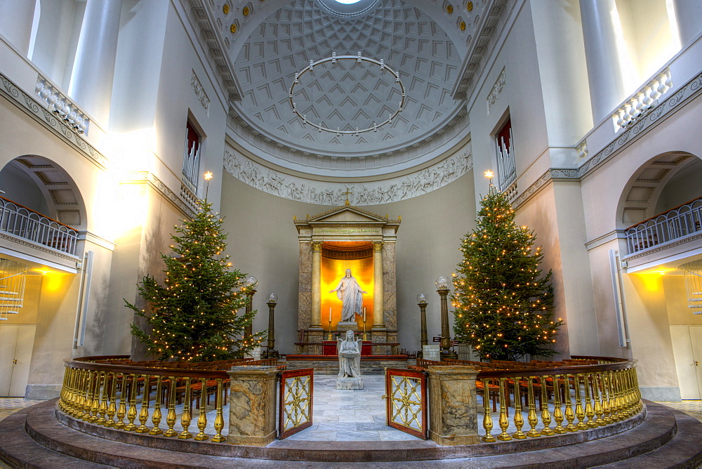 Inside Vor Frue Kirke cathedral in Copenhagen, Denmark, Europa