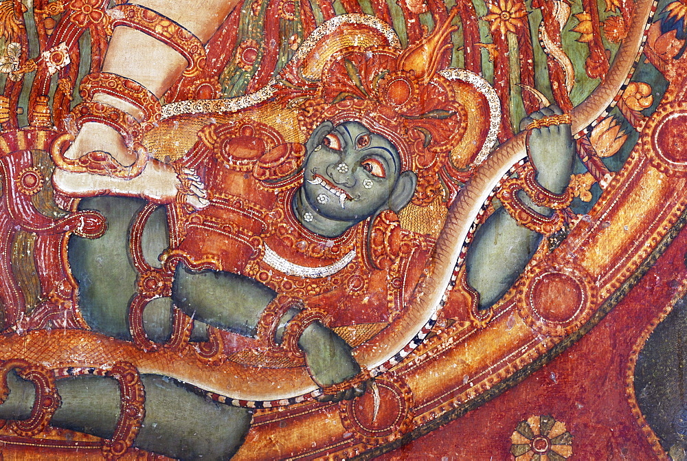 Wall painting, Ettumanoor Mahadevar Temple, Kerala, South India, India, Asia