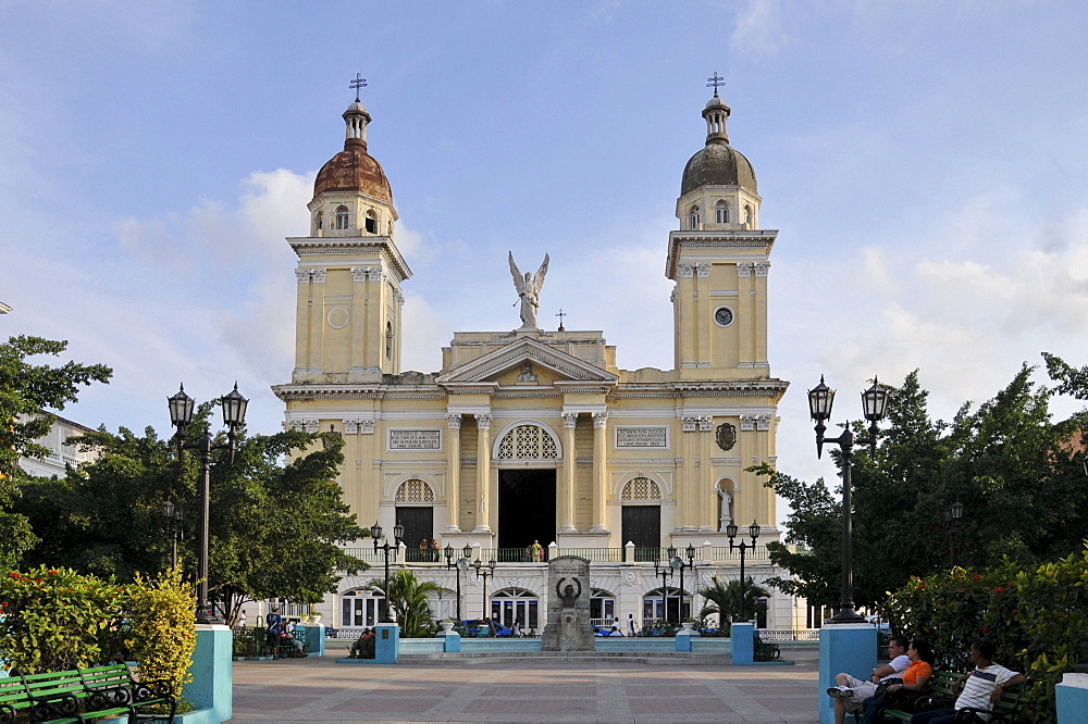 Cathedral of Santiago de Cuba, Parque Cespedes, old town, Santiago de Cuba, Cuba, Caribbean, Central America