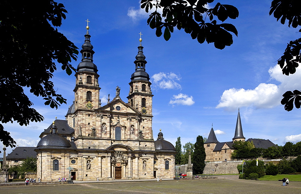 Fuldaer Dom cathedral and Michaelskirche church, Fulda, Hesse, Germany, Europe