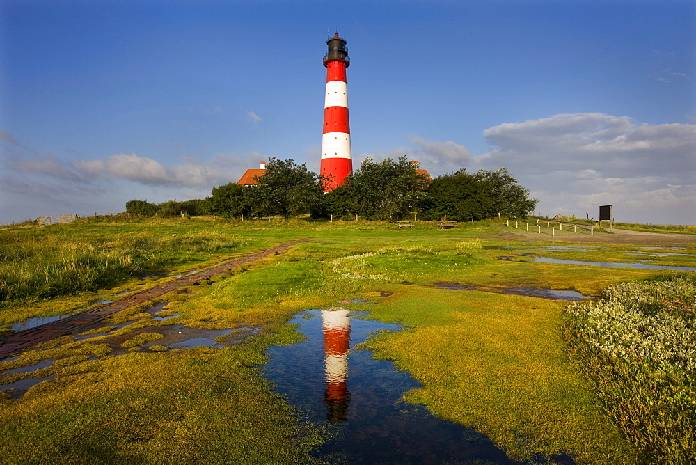 Lighthouse Westerheversand, Westerhever, North Sea, North Friesland, Schleswig-Holstein, northern Germany, Germany, Europe