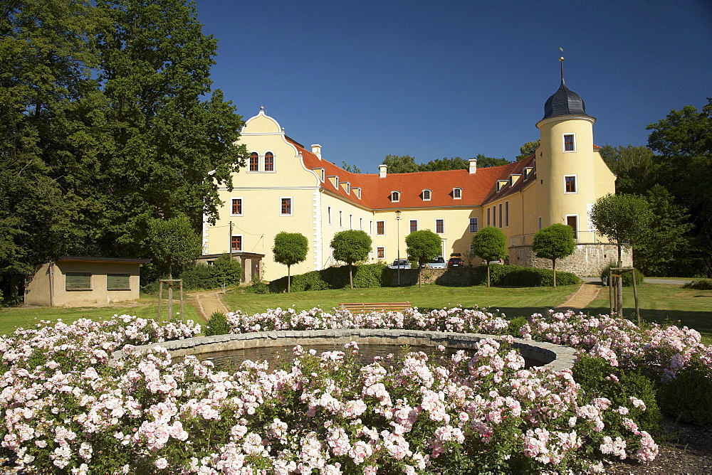 Wasserschloss Ebersbach moated castle, municipal administration, Goerlitz district, Saxony, Germany, Europe