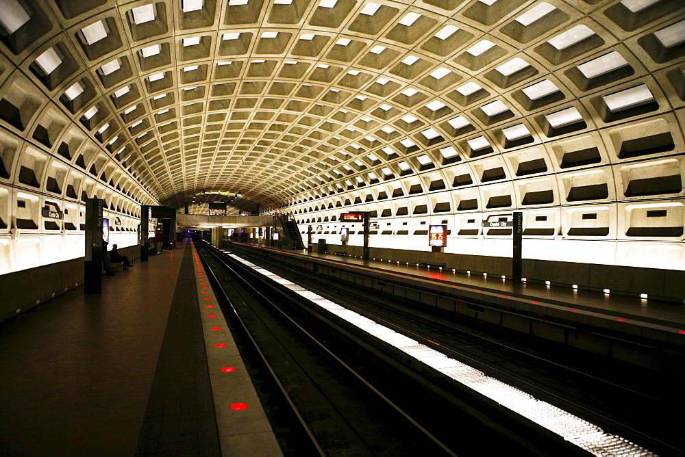 Modern metro station "Crystal City", Washington DC, USA, America