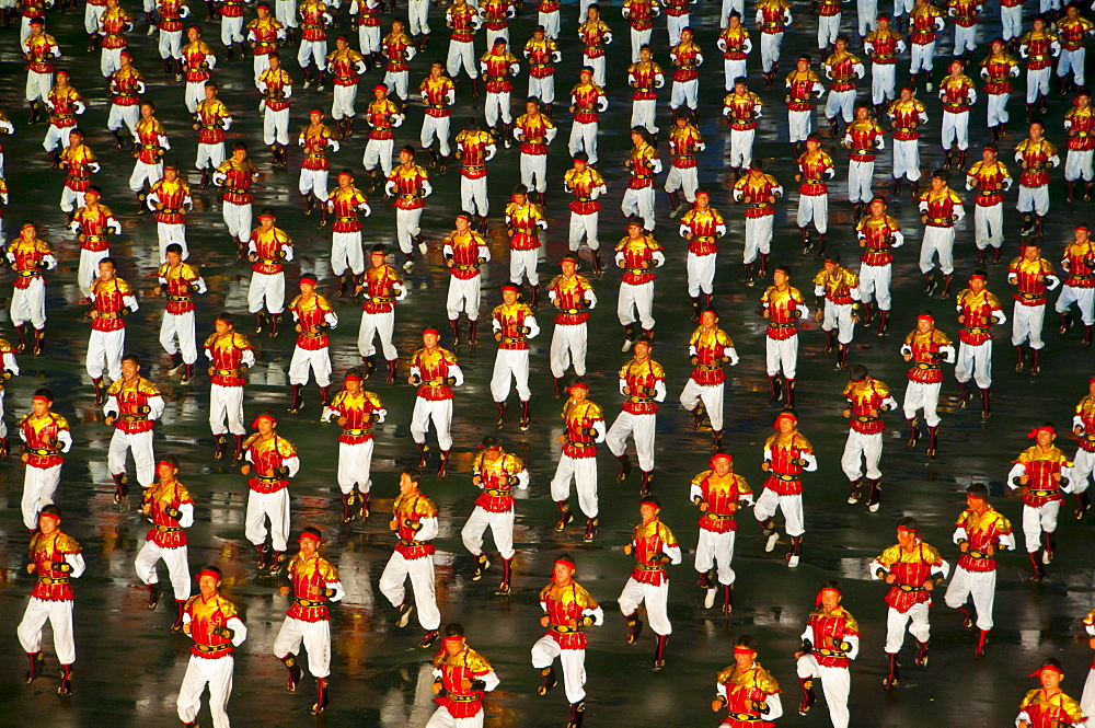 Dancers and acrobats at the Arirang Festival, the North Korean Grand Mass Gymnastics and Artistic Performance, Pyongyang, North Korea, Asia