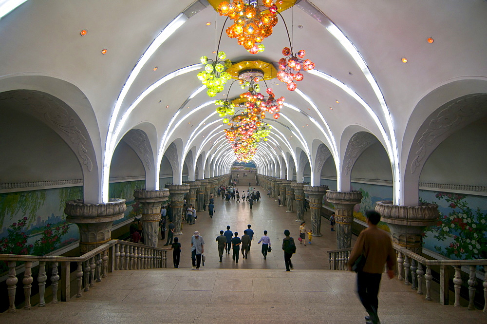 The subway in Pyongyang, North Korea, Asia