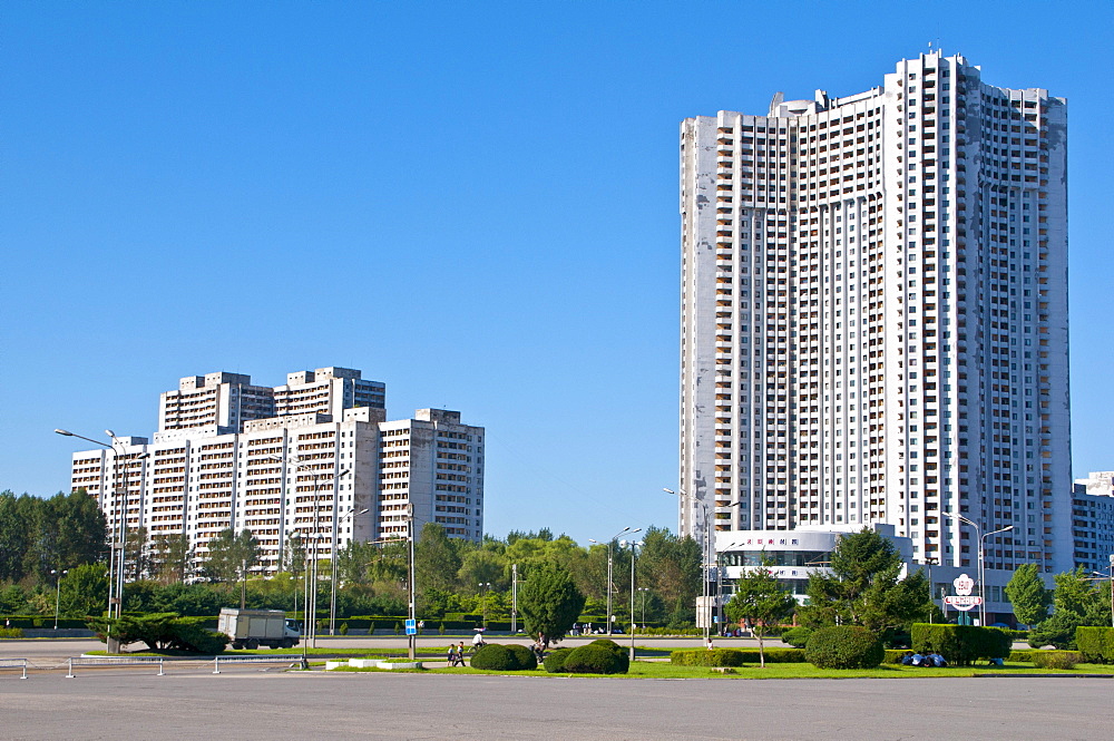 Satellite town in Pyongyang, North Korea, Asia