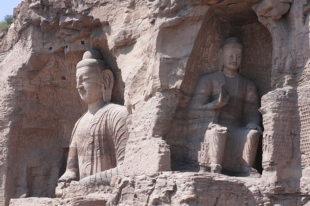 Yungang Grottoes, early Buddhist cave temples, Unesco World Heritage Site, Shanxi, China, Asia