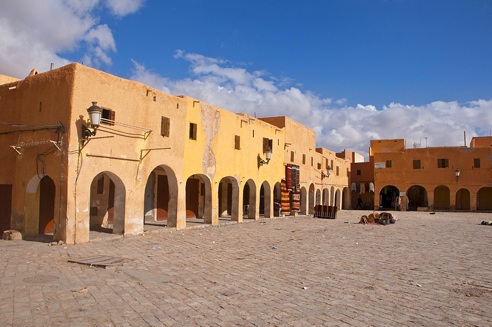 Market square in the village of Ghardaia in the UNESCO World Heritage Site of M'zab, Algeria, Africa