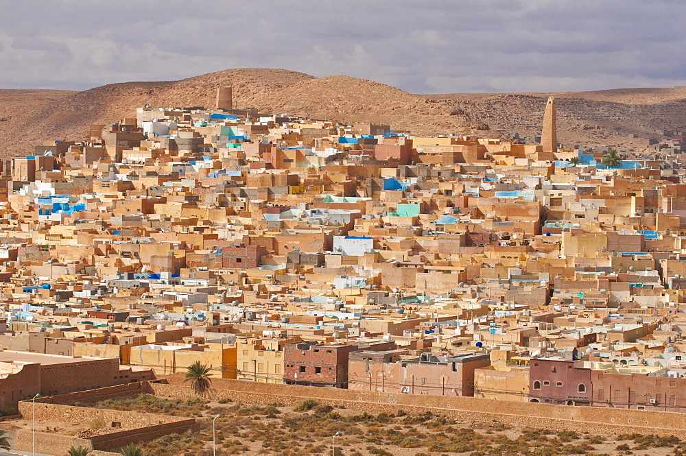 View over a village in the UNESCO World Heritage Site of M'zab, Algeria, Africa