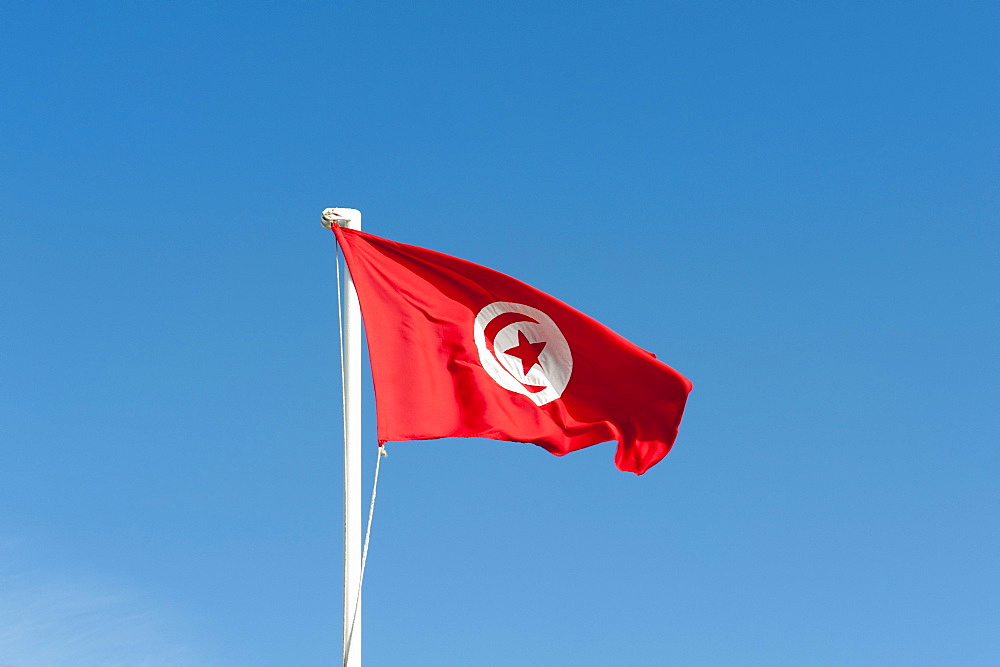 Tunisian national flag, Tunisia, North Africa, Africa