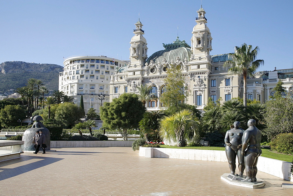 Opera, Salle Garnier, Hotel de Paris on the left, Monte Carlo, Principality of Monaco, Europe