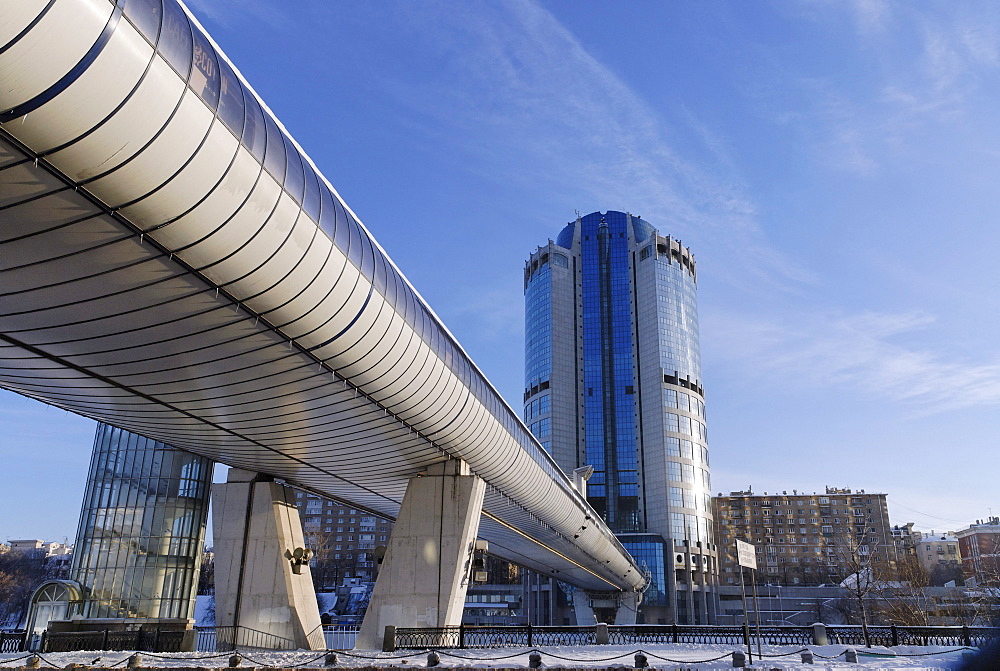 Bagration Bridge, pedestrian bridge, Moscow, Russia