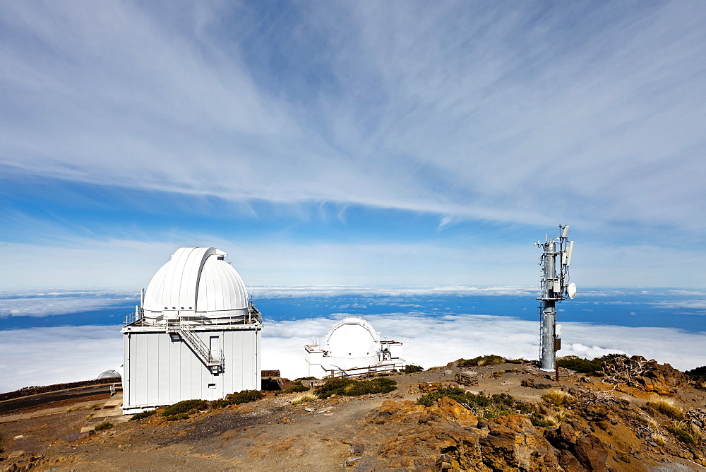 Observatory, Roque de los Muchachos mound, Caldera de Taburiente, La Palma island, Canary Islands, Spain, Europe