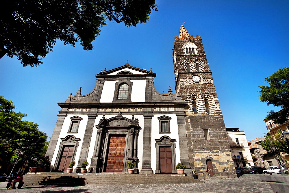 Bell tower, Church of San Martino, Randazzo, Etna, Sicily, Italy, Europe