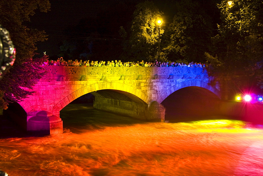 Brueckenfest festival 2008, Munich 850-year anniversary, Maximiliansbruecke bridge, Upper Bavaria, Bavaria, Germany, Europe