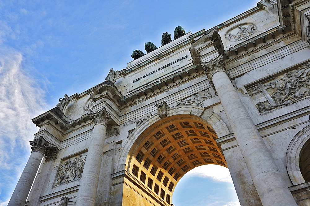 Victory Gate with Corinthian columns, north side, left, Munich, Bavermany, Europe