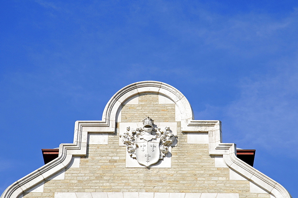 Coat of arms, Palacio Real de la Magdalena, Royal Palace, university buildings, Universidad Internacional Menendez Pelayo, Santander, Cantabria, Spain, Europe