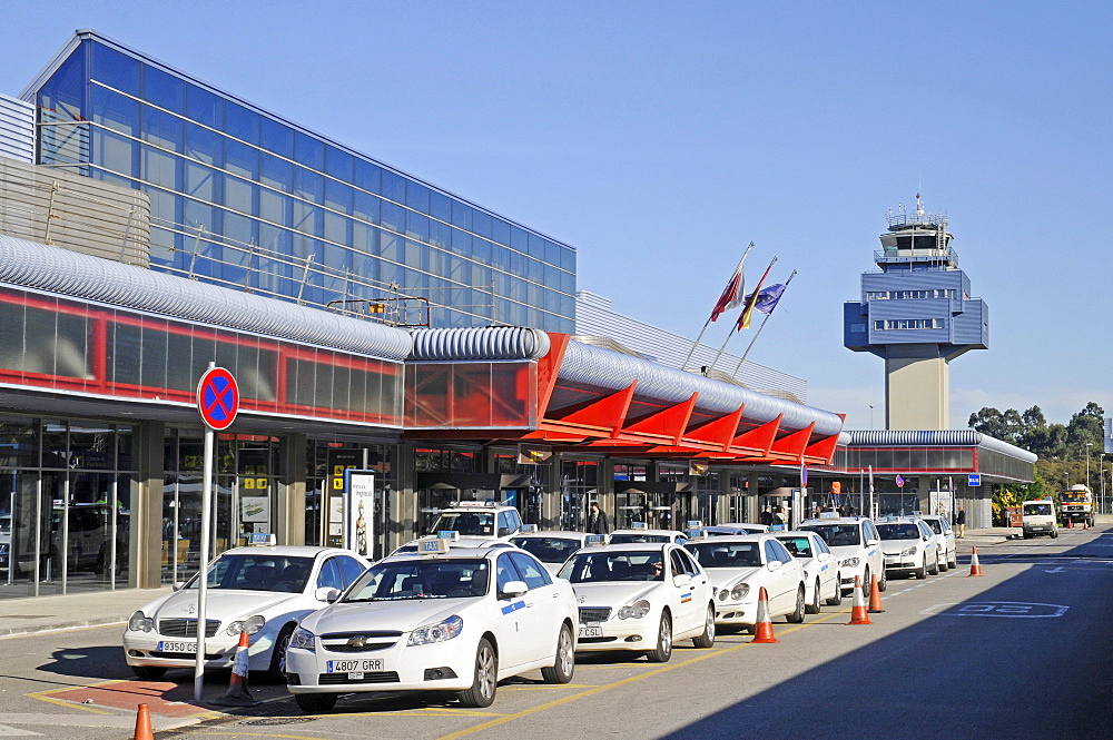 Taxis, airport, Santander, Cantabria, Spain, Europe