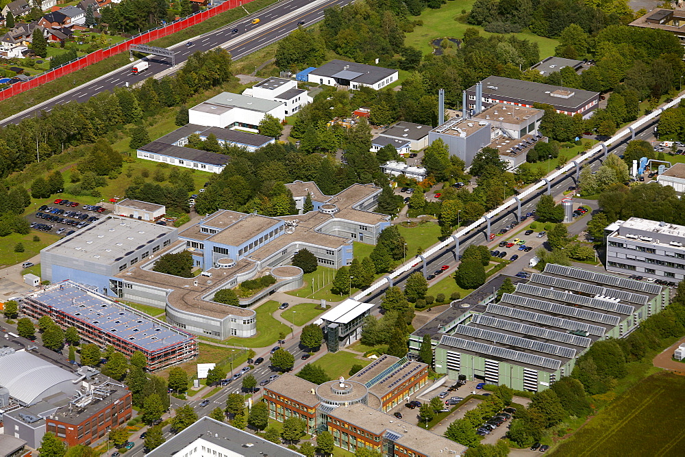 Aerial view, Technology Park Dortmund, University of Dortmund, the Fraunhofer Institute, Dortmund, Ruhr area, North Rhine-Westphalia, Germany, Europe