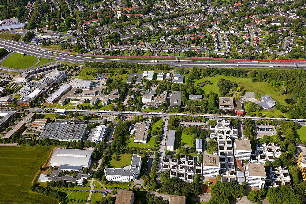 Aerial view, Technology Park Dortmund, University of Dortmund, the Fraunhofer Institute, Dortmund, Ruhr area, North Rhine-Westphalia, Germany, Europe