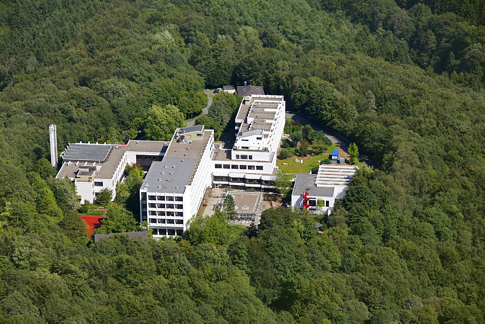 Aerial view, Klinik Koenigsfeld hospital, medical center, Windgarten, Ennepetal, North Rhine-Westphalia, Germany, Europe