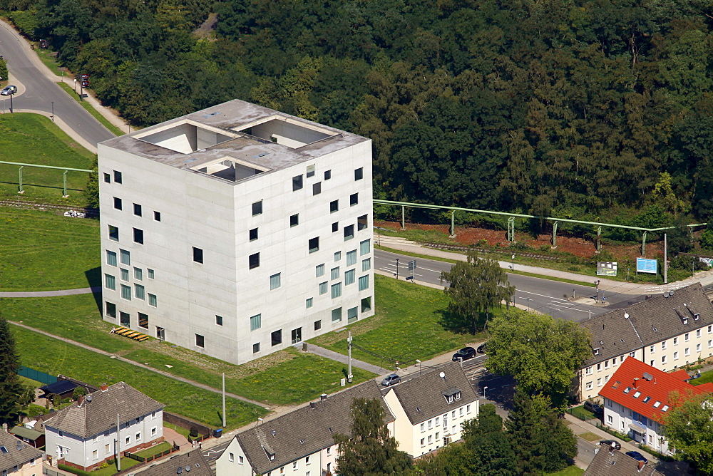 Aerial view, Zollverein Coal Mine Industrial Complex, design school, Saana building, World Cultural Heritage site, Essen, Ruhr area, North Rhine-Westphalia, Germany, Europe