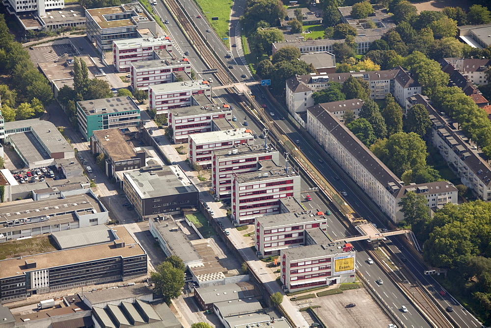 Aerial view, ETEC Essen on the A40, Technology Center Essen, Essen, Ruhrgebiet region, North Rhine-Westphalia, Germany, Europe