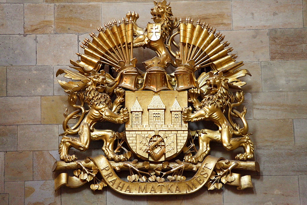 Coat of Arms, Prague Castle, Castle District, Hradschin, Prague, Czech Republic, Europe