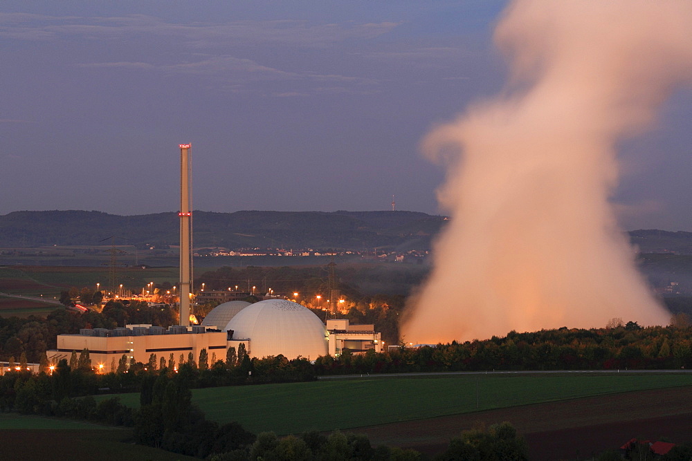 AKW Neckarwestheim, Neckarwestheim Nuclear Power Plant, Baden-Wuerttemberg, Germany, Europe