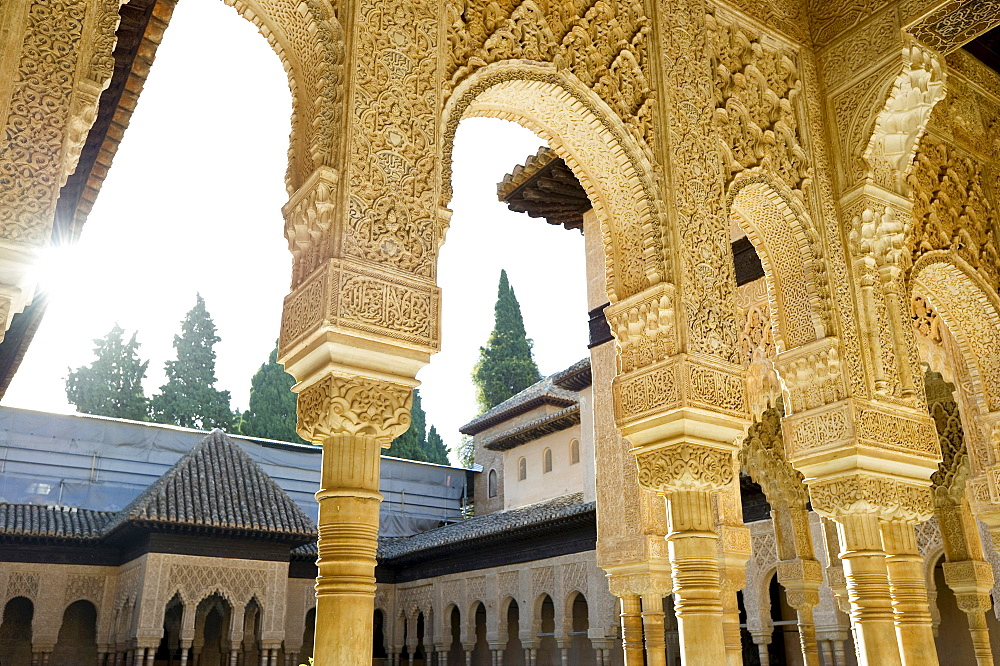 Patio de los Leones, Alhambra, Granada, Andalucia, Spain, Europe