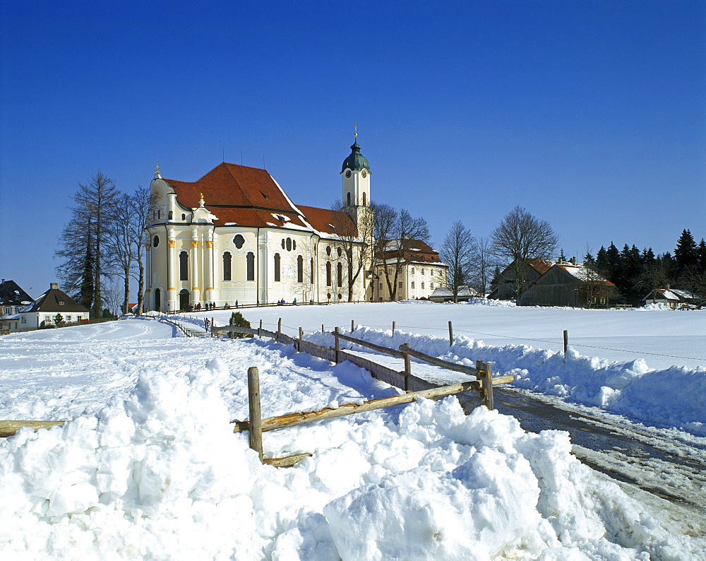 Wieskirche church, Pfaffenwinkel, Upper Bavaria, Germany, Europe