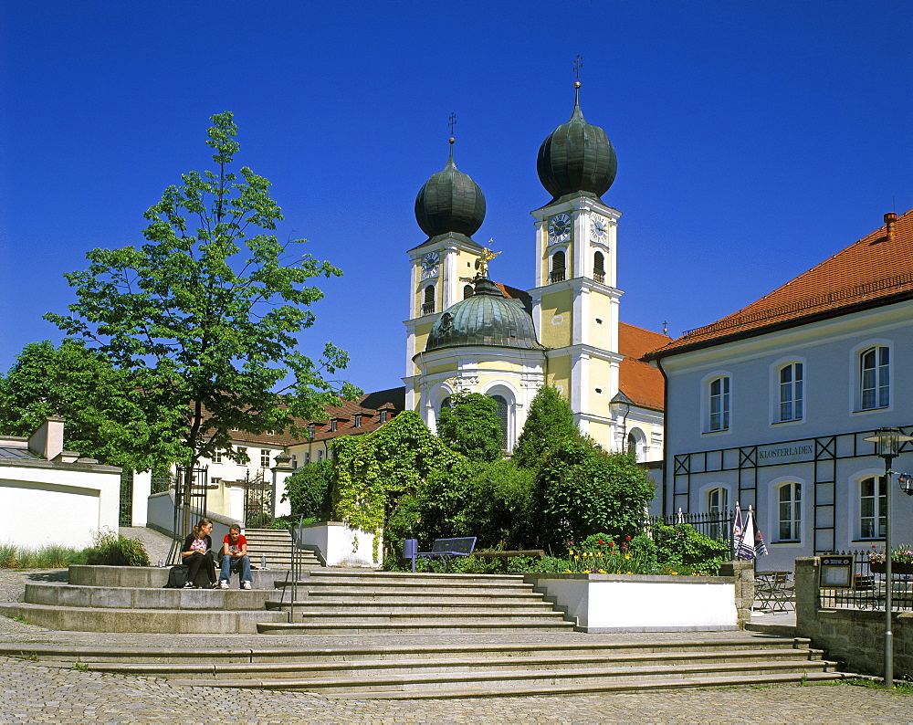 Convent church Saint Michael, Benedictine Abbey Metten, Lower Bavaria, Germany, Europe