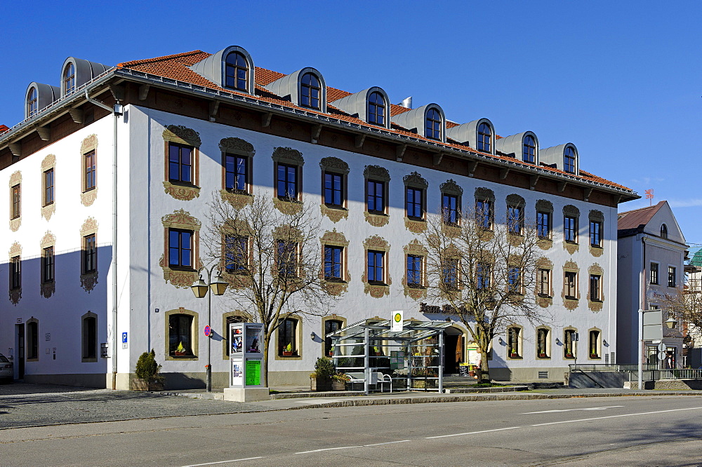 Neue Post restaurant, Marktplatz square, Holzkirchen, Upper Bavaria, Germany, Europe