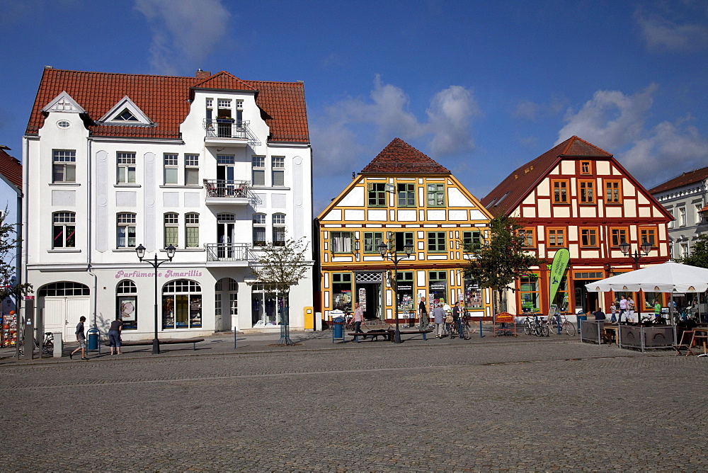 New Market, climatic health-resort of Waren on Lake Mueritz, Mecklenburg Lake District, Mecklenburg-Western Pomerania, Germany, Europe