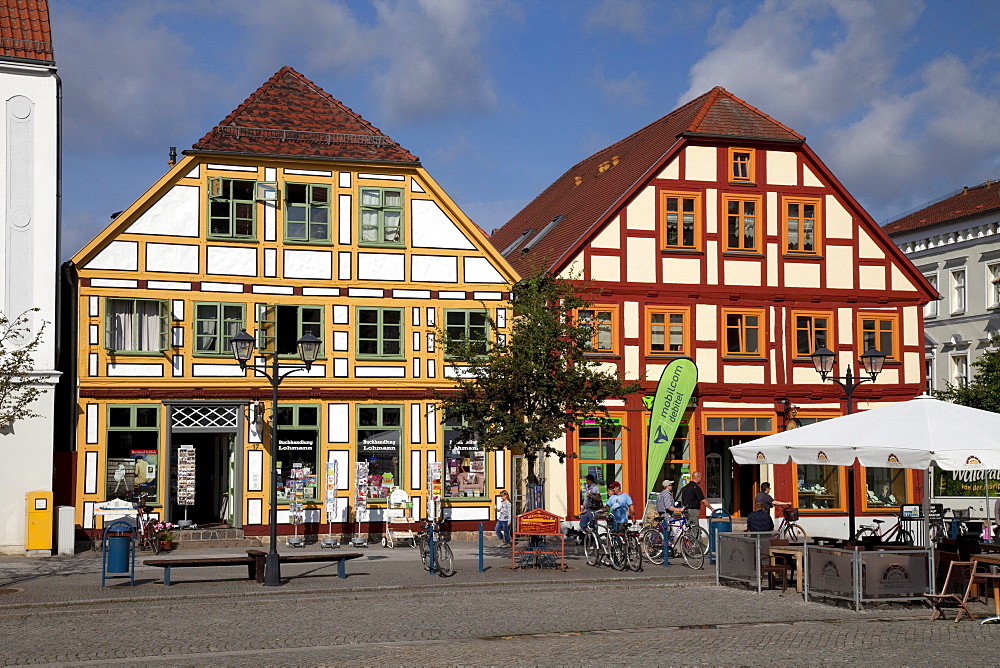 New Market, climatic health-resort of Waren on Lake Mueritz, Mecklenburg Lake District, Mecklenburg-Western Pomerania, Germany, Europe