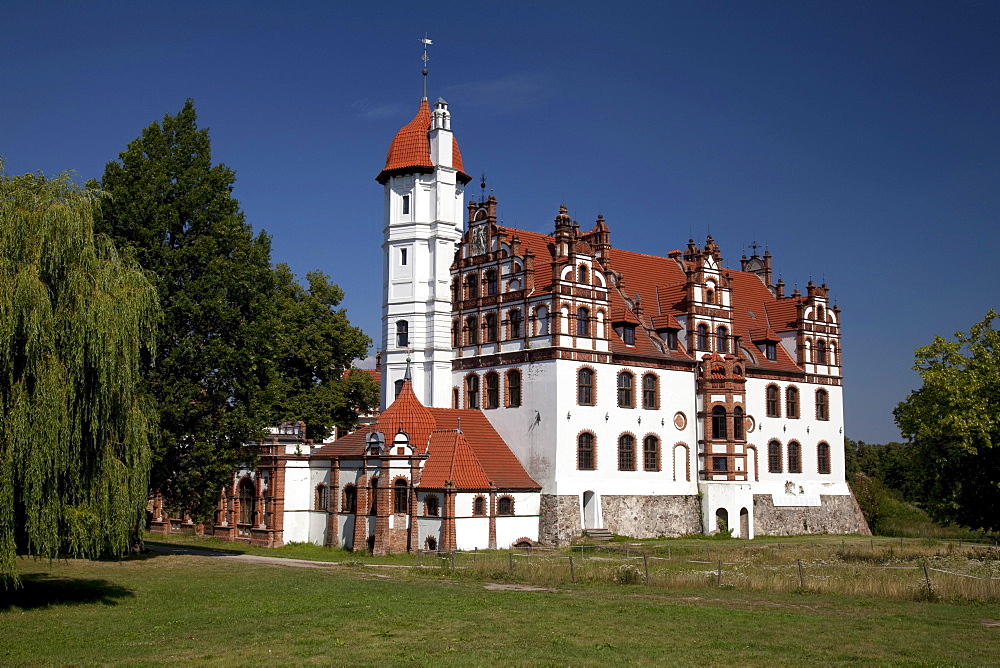 Schloss Basedow Castle, Mecklenburg Switzerland, Mecklenburg-Western Pomerania, Germany, Europe