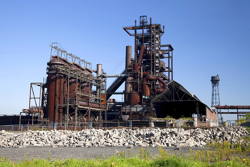 Blast furnace, former steel mill, location for technology and service, Phoenix West, Hoerde, Dortmund, Ruhr area, North Rhine-Westphalia, Germany, Europe