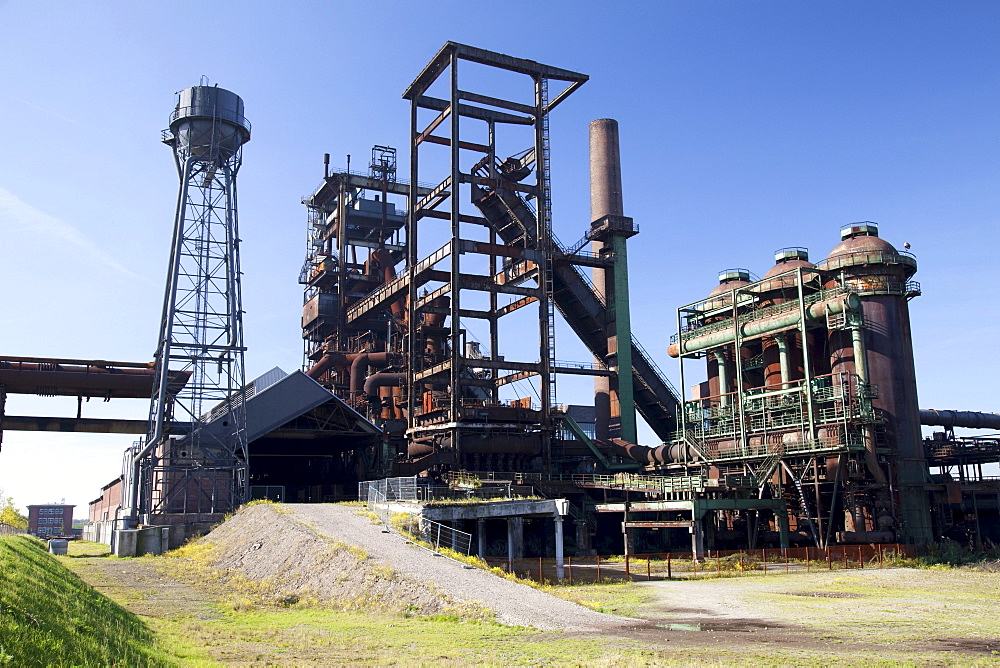 Blast furnace, former steel mill, location for technology and service, Phoenix West, Hoerde, Dortmund, Ruhr area, North Rhine-Westphalia, Germany, Europe