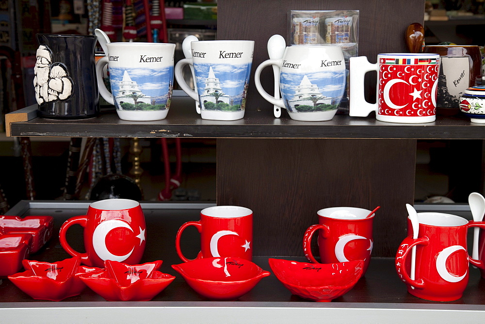 Cups with a Turkish crescent moon, Myra, Demre, Lycia, Turkey, Asia