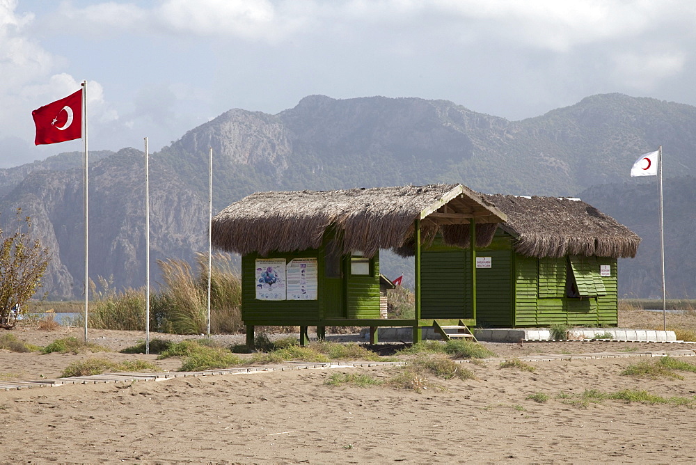 Information center, nature reserve, Iztuzu Beach, Dalyan, Lycia, Turkey, Asia