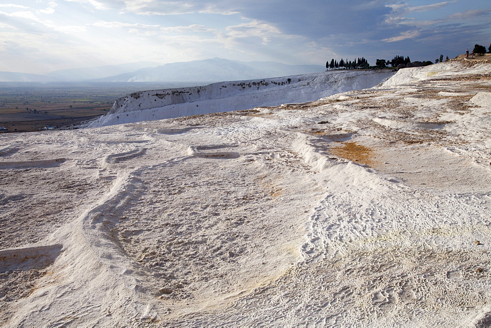 Travertine terraces of Pamukkale, UNESCO World Heritage Site, Denizli, Turkey, Asia