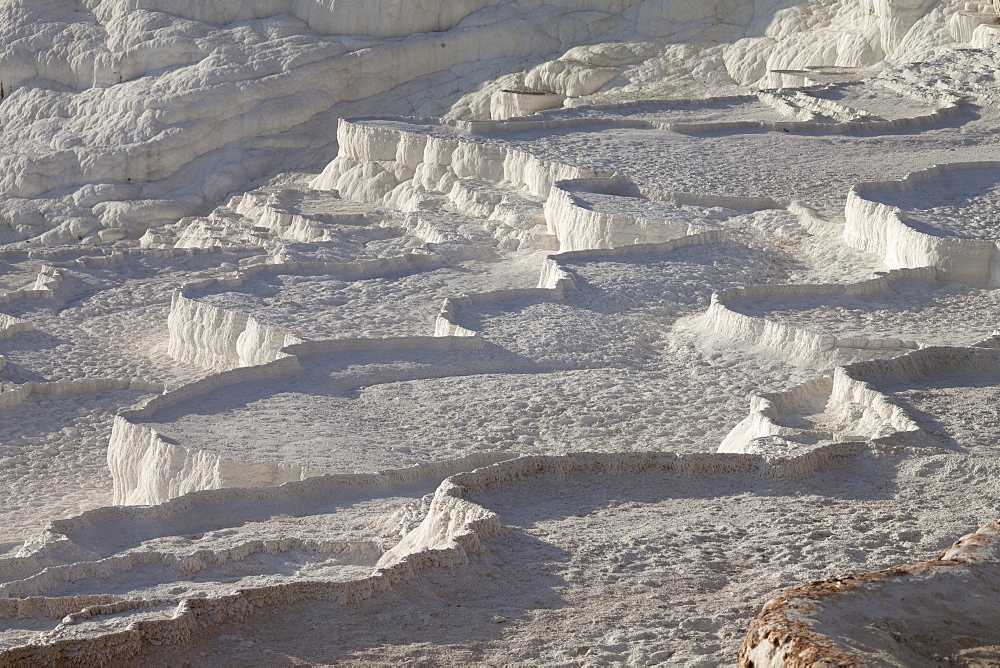 Travertine terraces of Pamukkale, UNESCO World Heritage Site, Denizli, Turkey, Asia