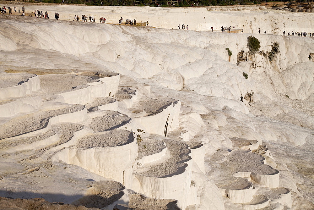 Travertine terraces of Pamukkale, UNESCO World Heritage Site, Denizli, Turkey, Asia