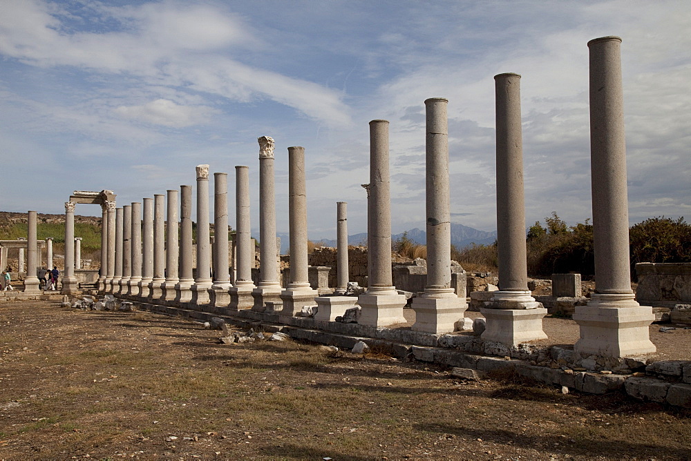 Marketplace, ancient archaeological site of Perge, Antalya, Turkish Riviera, Turkey, Asia