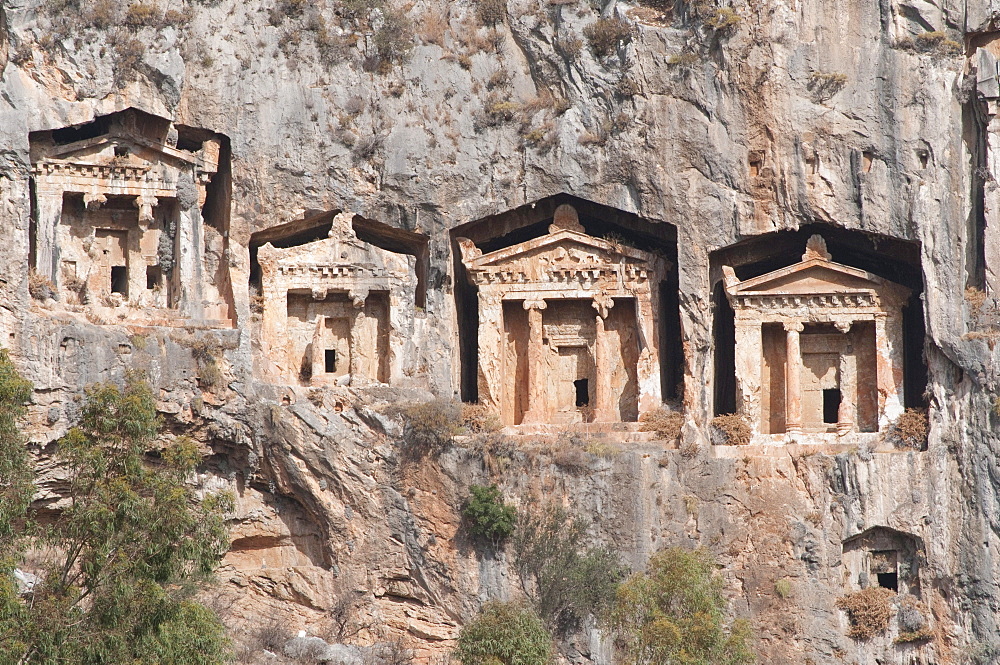 Rock cut tombs of Dalyan, Lycia, Turkey, Asia